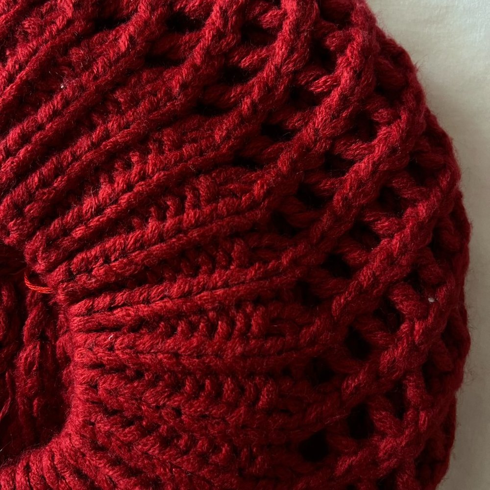 Red Crochet Winter Hat - Picture 5 of 8